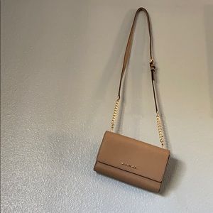 Michael Kors tan/gold purse with wallet wristlet